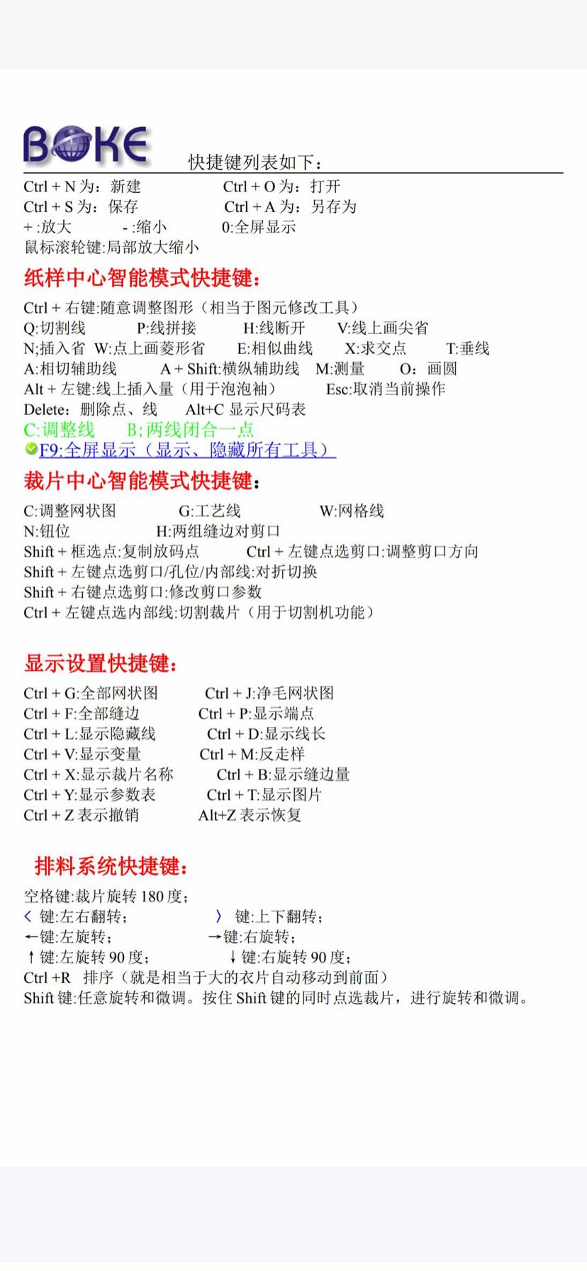 bokecad快捷键