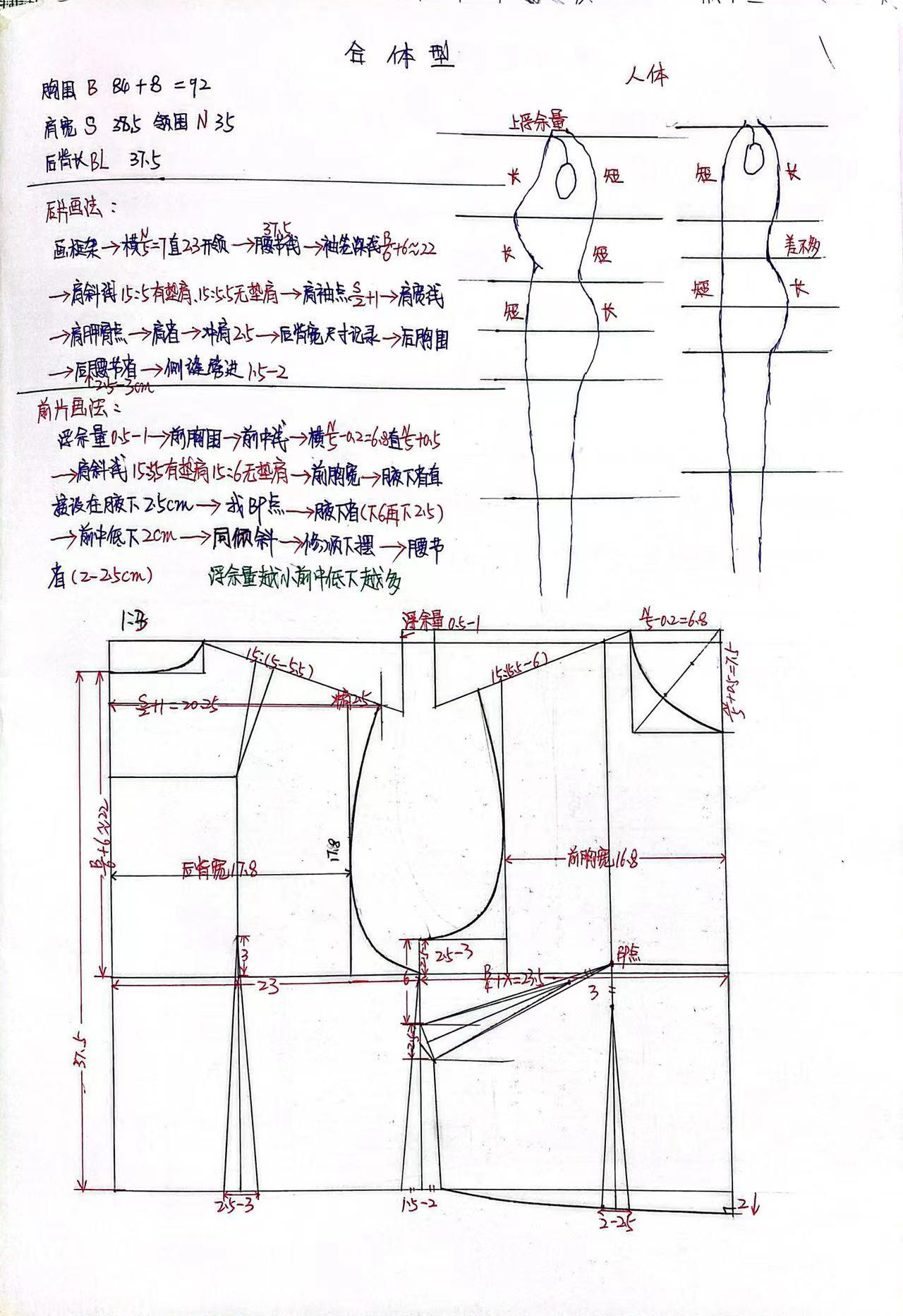 女装基型之合体型,合身型